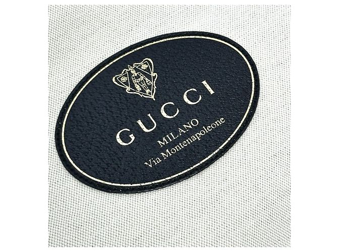 Borsa a mano Gucci 284156 con logo in rilievo Nero Beige - vista 6
