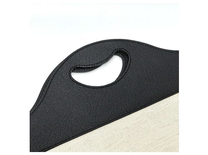 Borsa a mano Gucci 284156 con logo in rilievo Nero Beige - vista 8