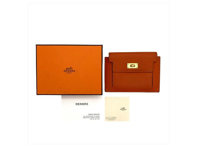 Billetera compacta Kelly de Hermès / Estuche para monedas Naranja - vista 8
