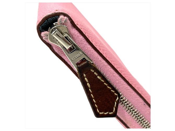Hermès Azap Silkin Compact Wallet/Coin Case Pink - view 7