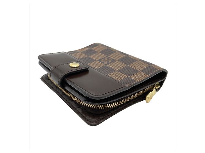 Louis Vuitton Compact Zip Bifold Geldbörse Damier Ebene N61668 Braun - Ansicht 3