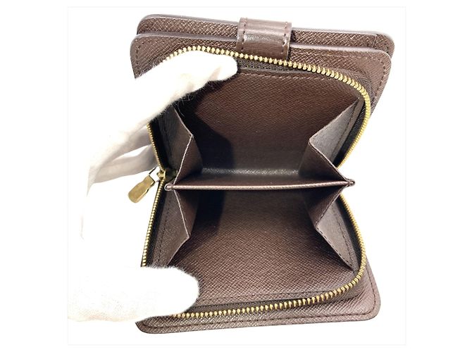 Louis Vuitton Compact Zip Bifold Geldbörse Damier Ebene N61668 Braun - Ansicht 7