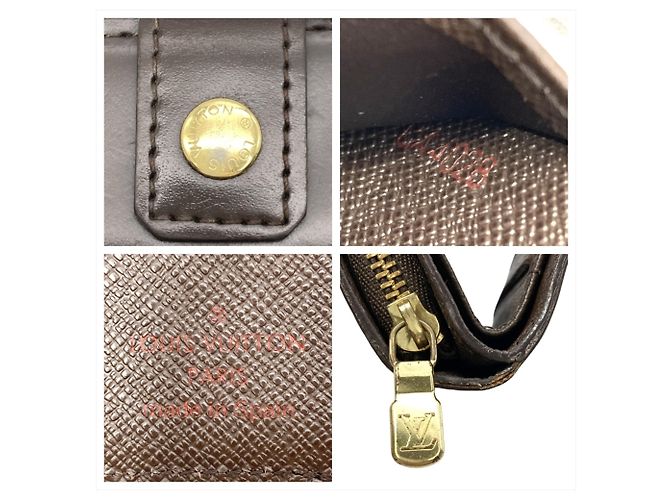 Louis Vuitton Compact Zip Bifold Geldbörse Damier Ebene N61668 Braun - Ansicht 8