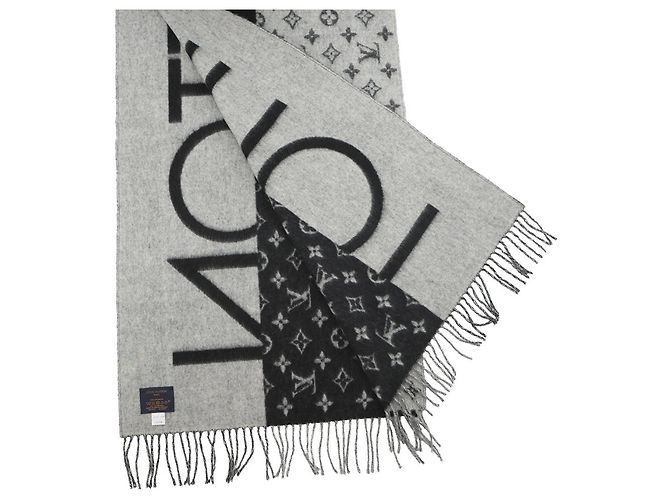 Stola in cashmere nero Monogram Louis Vuitton - vista 2