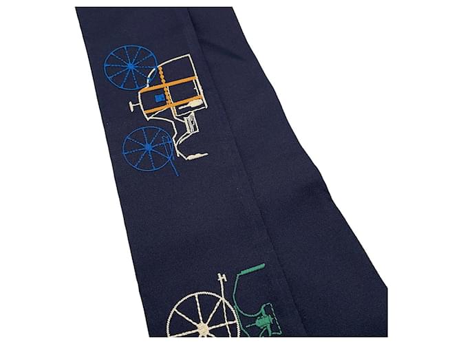 Hermès A Toute Berline Seidentuch Twilly Blau Mehrfarben - Ansicht 6