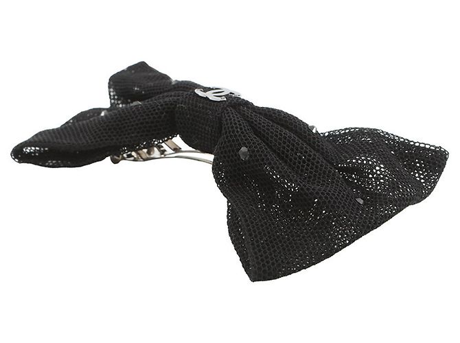 Fermaglio in nastro Coco Mark di Chanel in nero - vista 2