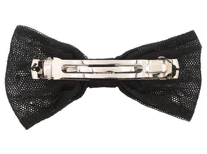Fermaglio in nastro Coco Mark di Chanel in nero - vista 3