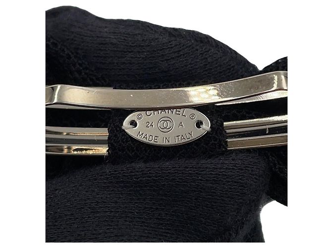 Fermaglio in nastro Coco Mark di Chanel in nero - vista 7