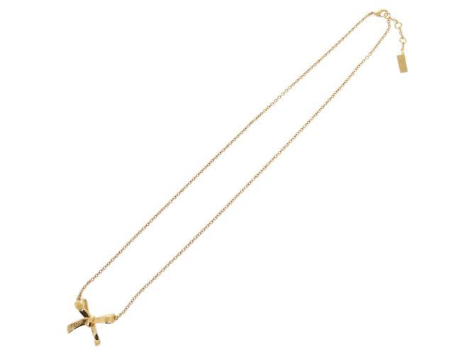 Pendente collana in nastro placcato oro Fendi D'oro - vista 3