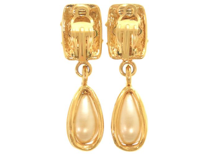 Vintage Coco Mark Gold Clip Ohrringe von Chanel Golden - Ansicht 2