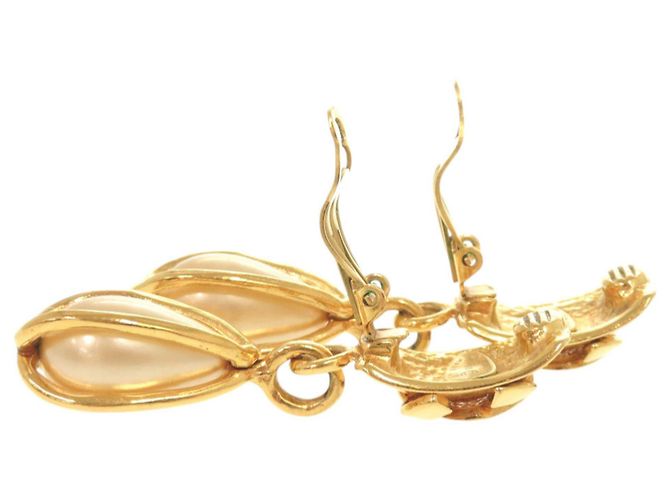 Vintage Coco Mark Gold Clip Ohrringe von Chanel Golden - Ansicht 3