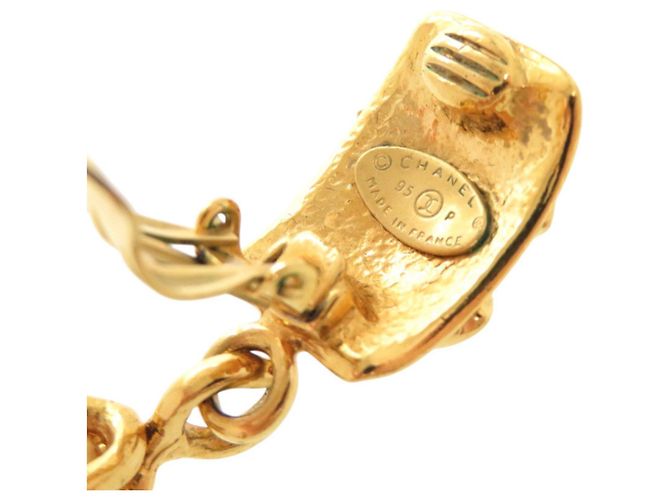 Vintage Coco Mark Gold Clip Ohrringe von Chanel Golden - Ansicht 4