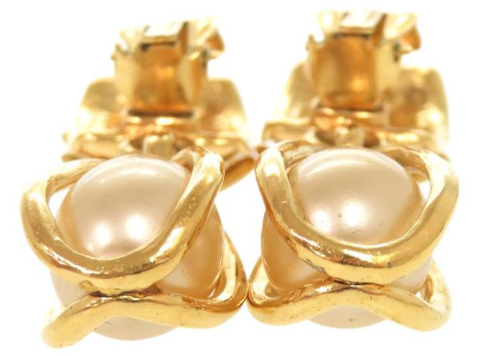 Vintage Coco Mark Gold Clip Ohrringe von Chanel Golden - Ansicht 6