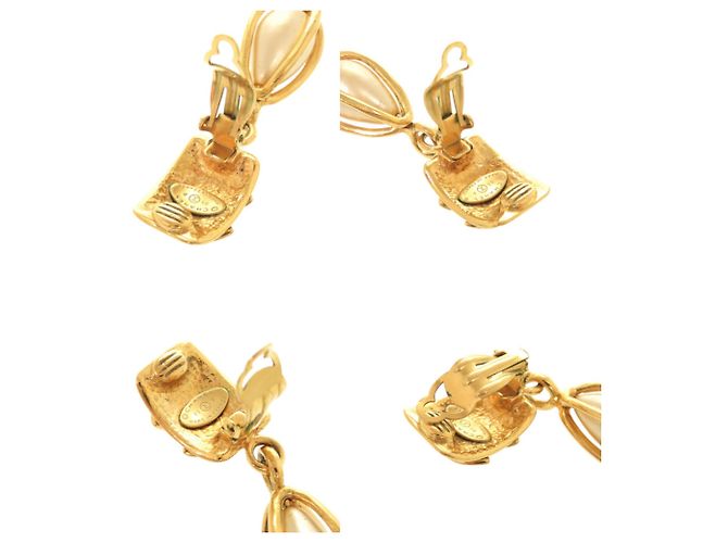 Vintage Coco Mark Gold Clip Ohrringe von Chanel Golden - Ansicht 7