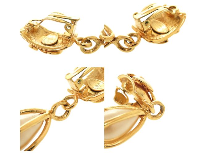 Vintage Coco Mark Gold Clip Ohrringe von Chanel Golden - Ansicht 8