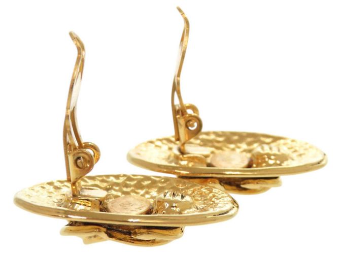 Vintage Chanel Gold Clip Ohrringe Golden - Ansicht 3