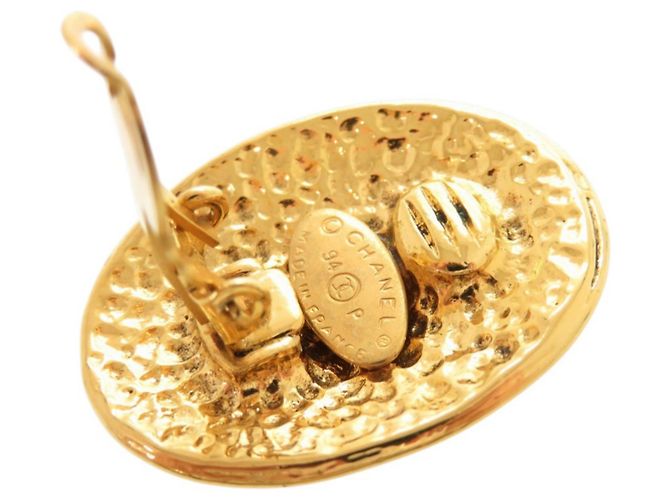 Vintage Chanel Gold Clip Ohrringe Golden - Ansicht 4