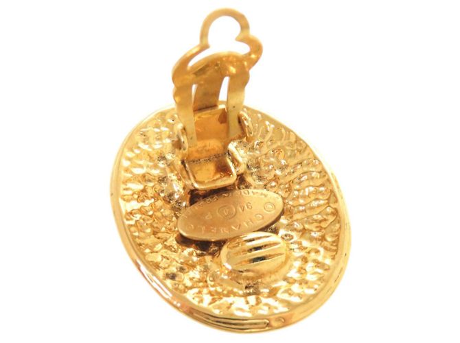 Vintage Chanel Gold Clip Ohrringe Golden - Ansicht 5