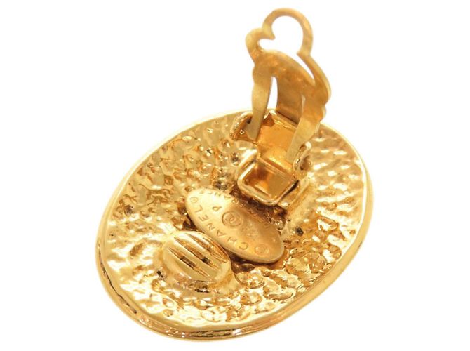 Vintage Chanel Gold Clip Ohrringe Golden - Ansicht 6