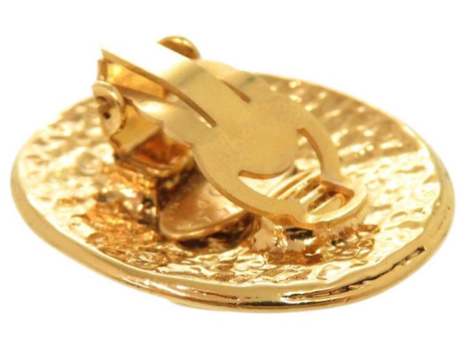 Vintage Chanel Gold Clip Ohrringe Golden - Ansicht 7