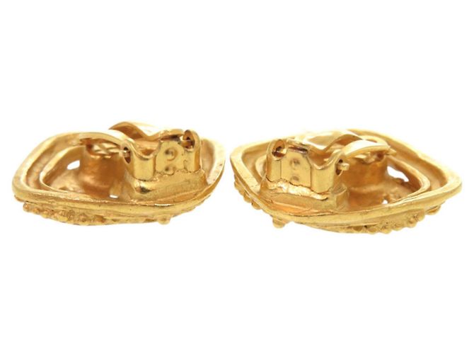 Vintage Chanel Coco Mark Metall Gold Clip Ohrringe Golden - Ansicht 4