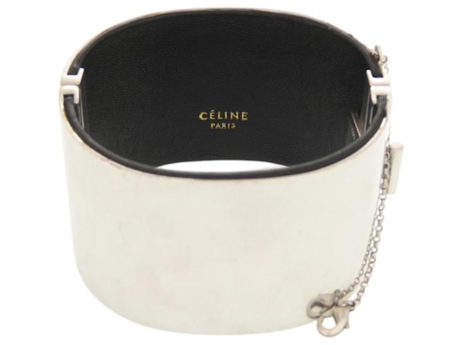 Céline Bracciale in pelle nera e argento di Celine Nero - vista 2