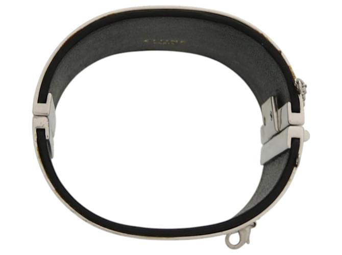 Céline Bracciale in pelle nera e argento di Celine Nero - vista 3