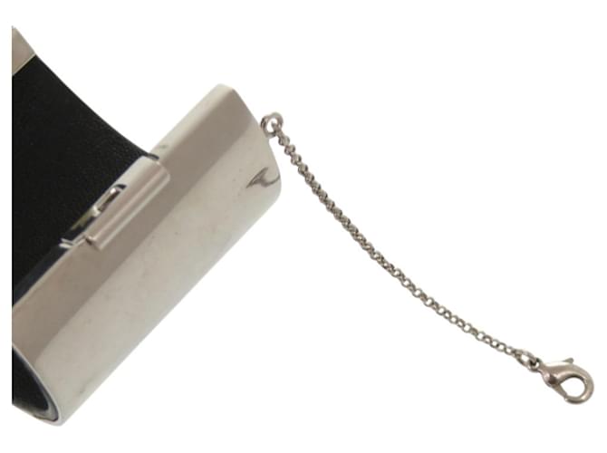 Céline Bracciale in pelle nera e argento di Celine Nero - vista 4