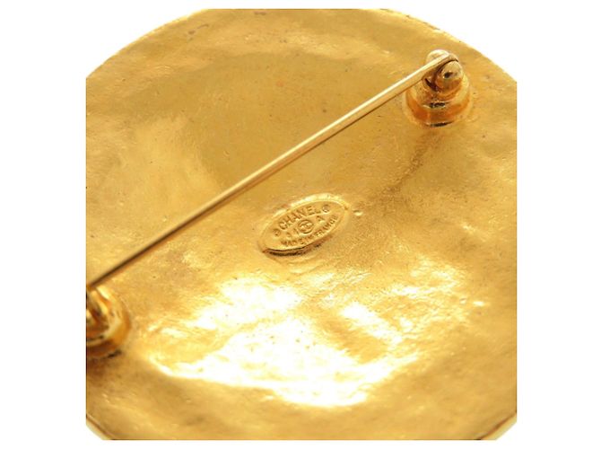 Timeless Spilla Vintage Chanel Coco Mark in Oro D'oro - vista 3