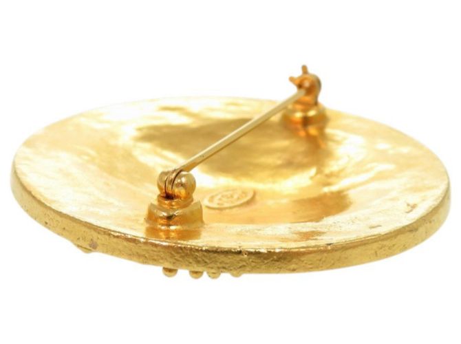 Timeless Spilla Vintage Chanel Coco Mark in Oro D'oro - vista 4