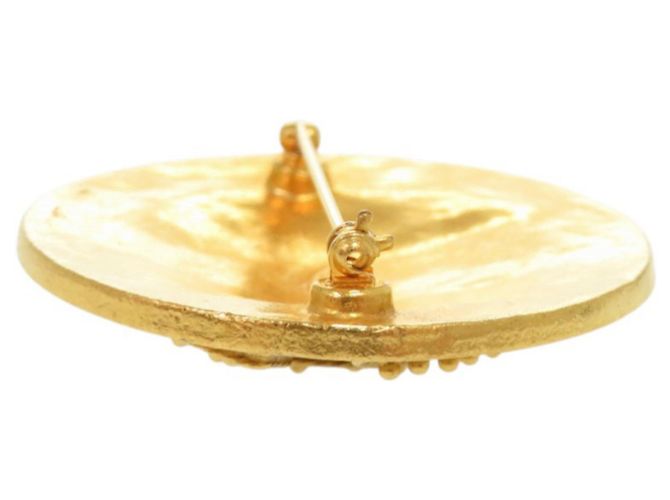 Timeless Spilla Vintage Chanel Coco Mark in Oro D'oro - vista 5