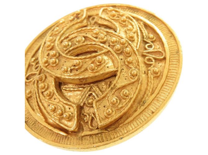 Timeless Spilla Vintage Chanel Coco Mark in Oro D'oro - vista 6