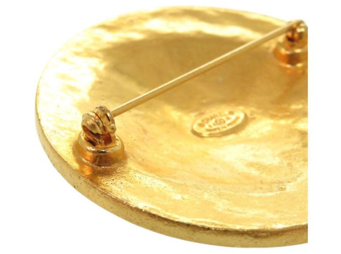 Timeless Spilla Vintage Chanel Coco Mark in Oro D'oro - vista 8