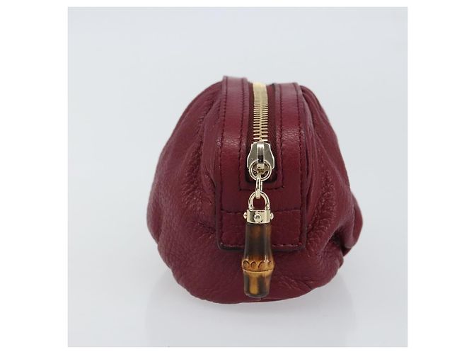 Pochette in pelle Gucci Bamboo Porpora - vista 4