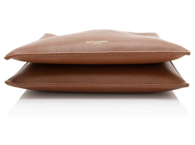 Borsa a Spalla Liane in Pelle di Vitello Saint Laurent Marrone - vista 4