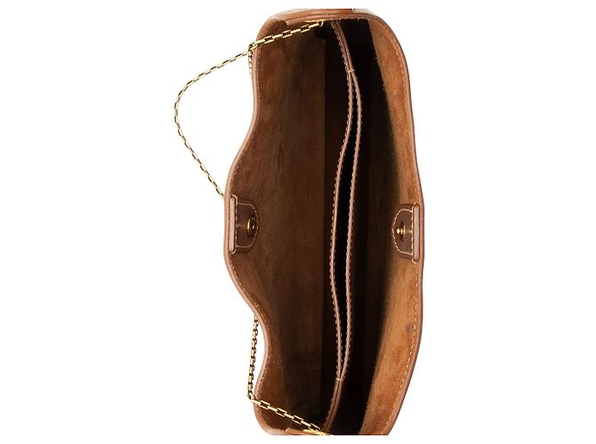 Borsa a Spalla Liane in Pelle di Vitello Saint Laurent Marrone - vista 7