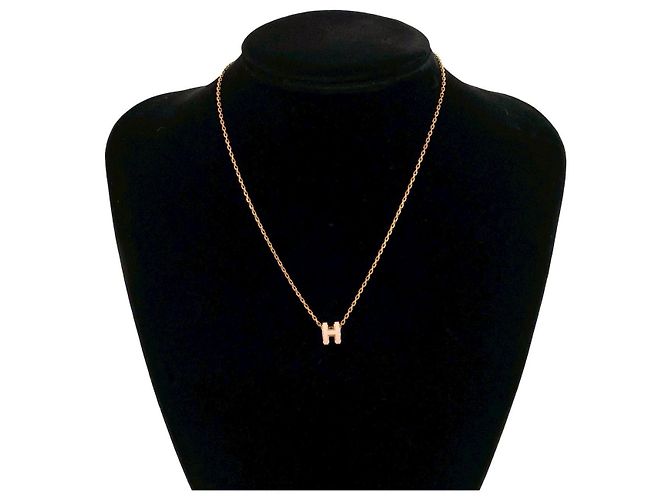 Collar Hermès Pop H Dorado Metálico - vista 2