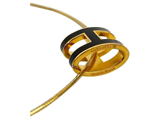 Collar Hermès Pop H Dorado Metálico - vista 3