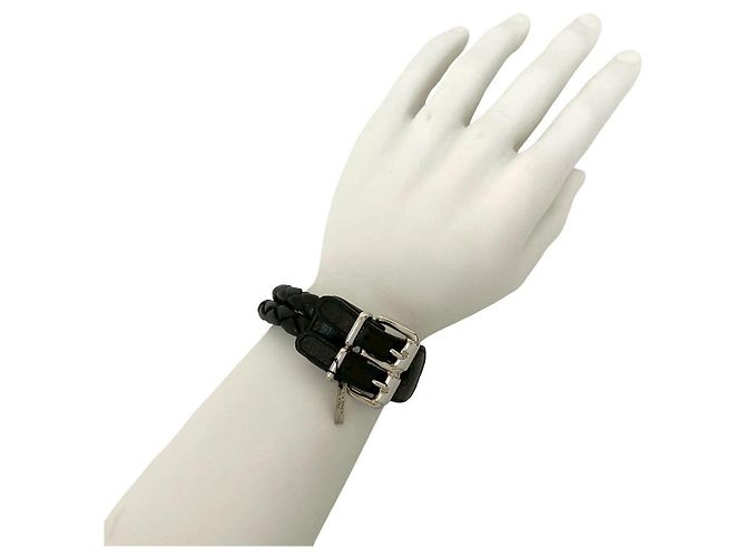 Bracciale in pelle Bottega Veneta Nero - vista 2