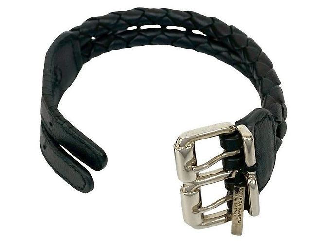 Bracciale in pelle Bottega Veneta Nero - vista 4