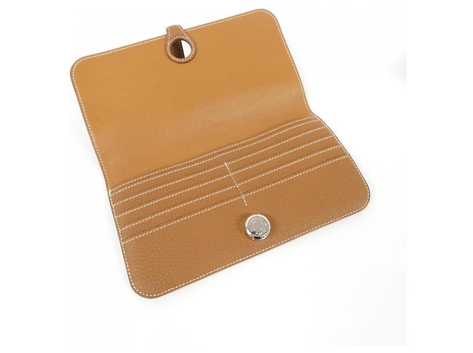 Hermès Dogon Long Togo Long Wallet Golden Metallic - view 8