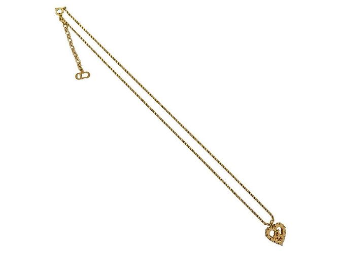 Collana con motivo a cuore logo Christian Dior D'oro Metallico - vista 6