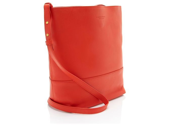 Borsa a secchiello in pelle nappa Bottega Veneta Rosso - vista 2