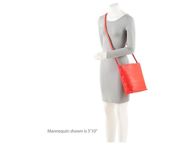 Borsa a secchiello in pelle nappa Bottega Veneta Rosso - vista 5