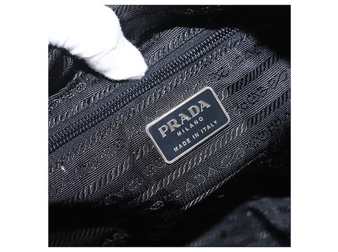 Prada Vintage Zip-Handtasche aus Tessuto Schwarz - Ansicht 6