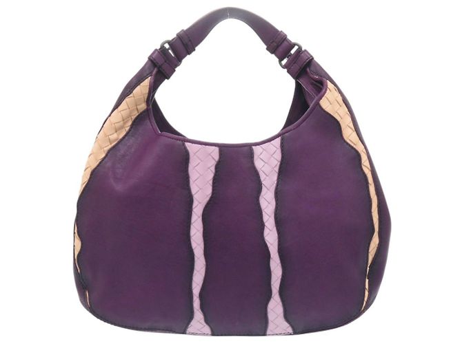 Borsa hobo in pelle Bottega Veneta Nero Porpora - vista 2