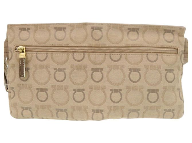 Borsa a tracolla in tela Gancini di Salvatore Ferragamo Beige - vista 2