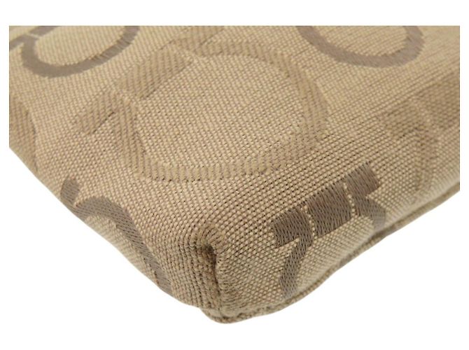 Borsa a tracolla in tela Gancini di Salvatore Ferragamo Beige - vista 4