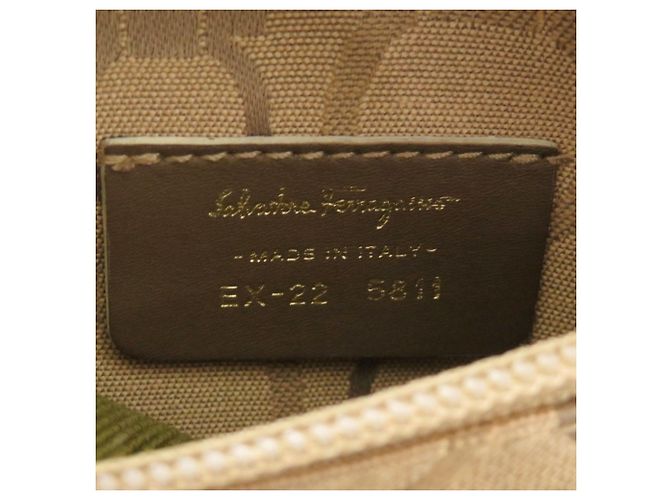 Borsa a tracolla in tela Gancini di Salvatore Ferragamo Beige - vista 9