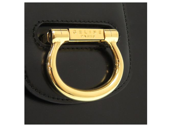 Céline Borsa a spalla in pelle nera Celine Nero - vista 8